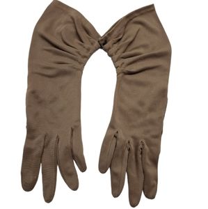 NOS Crescendoe brown Caresse Nylon 12" Gloves SZ 7